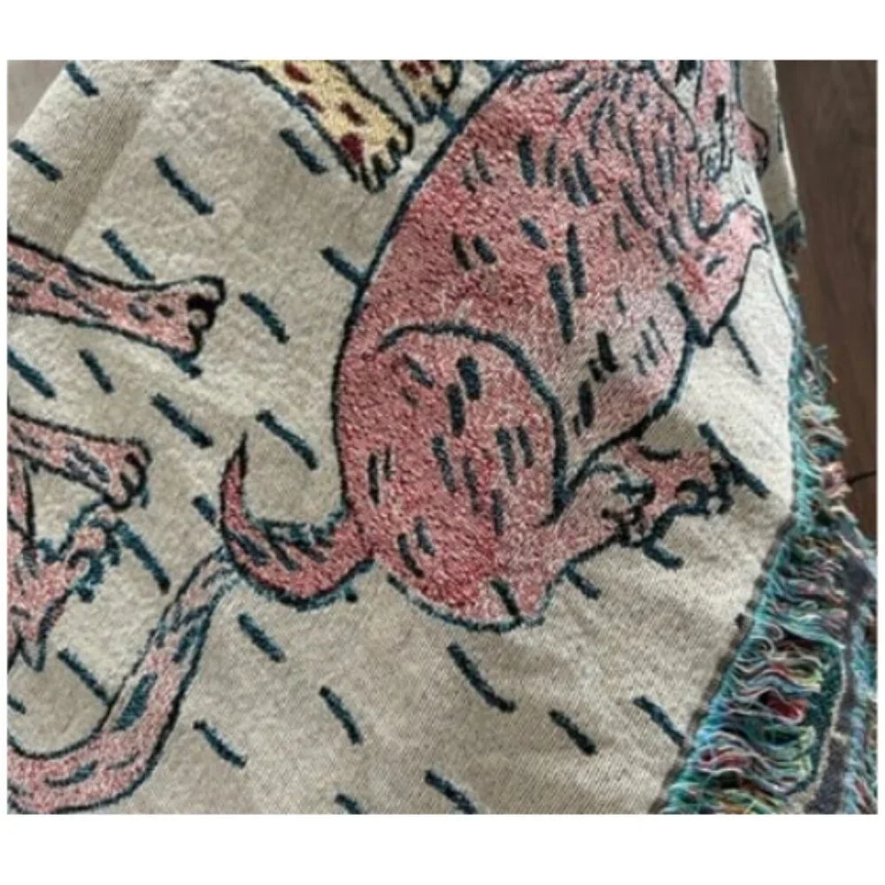 Free People x Olivia Wendel Dog Throw Blanket 🐾 Exclusive Limited Edition NWT